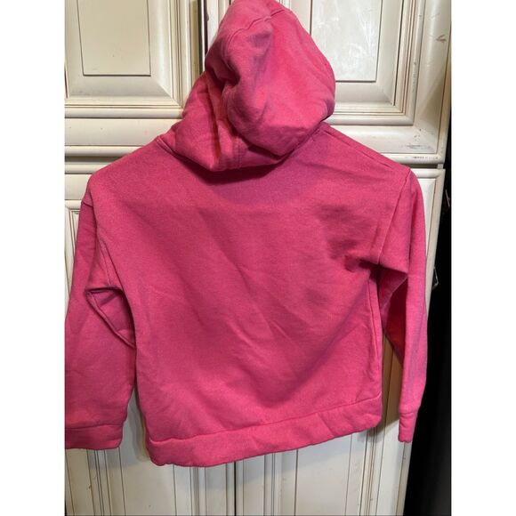 Nike Girls Club Fleece High Low Pullover Hoodie Sweatshirt Pink Black Size Large - Picture 6 of 7